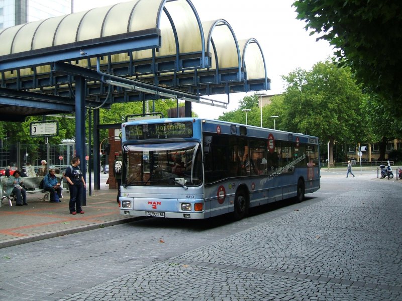 Bogestra MAN , Linie 336 , mit Werbung der Sparkasse Gelsenkirchen .(11.09.2007)