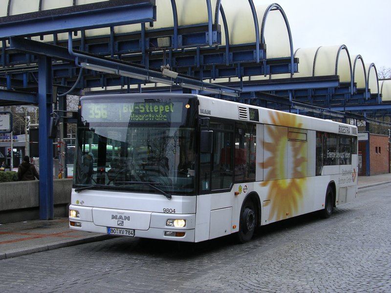 Bogestra MAN ,Linie 356 in Bochum Hbf. nach Bochum Stiepel.
(21.03.2008)