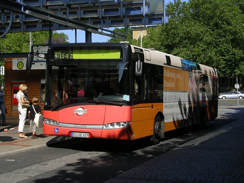 Bogestra,Solaris Urbino 12 im Bochumer Busbahnhof.(30.08.2008)
