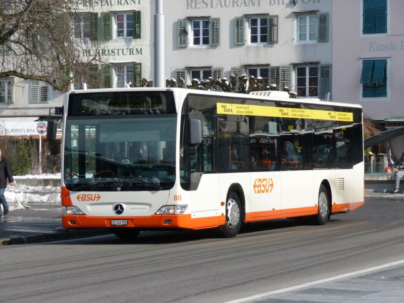 BSU - Mercedes Citaro Bus Nr. 80 SO 148780 unterwegs auf der Linie 3 in Solothurn am 21.02.2009