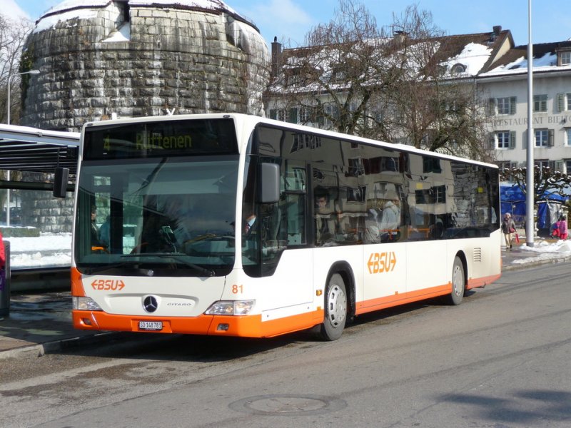 BSU - Mercedes Citaro Bus Nr. 81 SO 148781 unterwegs auf der Linie 4 in Solothurn am 21.02.2009