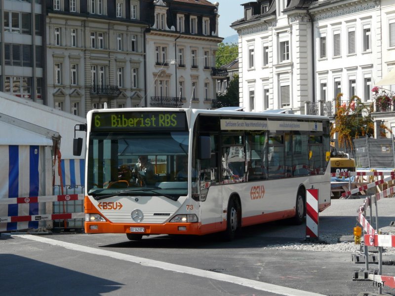BSU - Mercedes Citaro Nr.73  SO 142073 unterwegs auf der Linie 6 auf dem Bahnhofsplatz in Solothurn am 08.09.2009