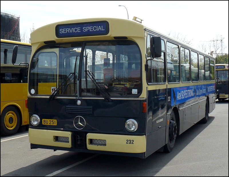 (BU 251) Dieser Mercedes O 305 Bus (BJ 1983) war bis April 1999 im Dienst der Verkehrsbetriebe der Stadt Luxemburg. 27.04.08