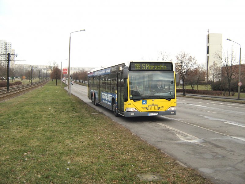 BVG-Stadtbus 1726 in Berlin-Marzahn am 17. 1. 2008