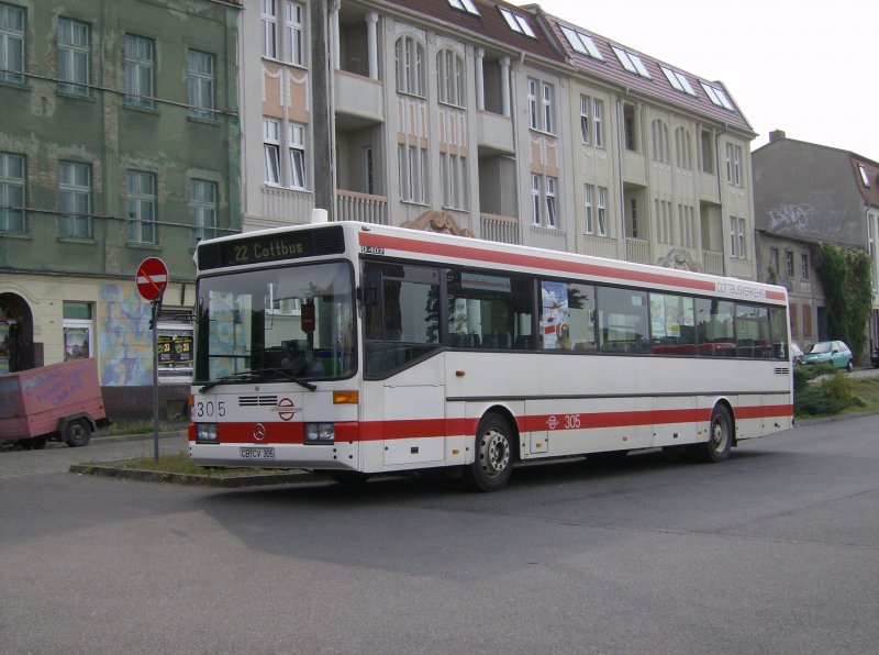 Cottbusverkehr Wagen 305 am 01.09.2008 am Busplatz Cottbus
