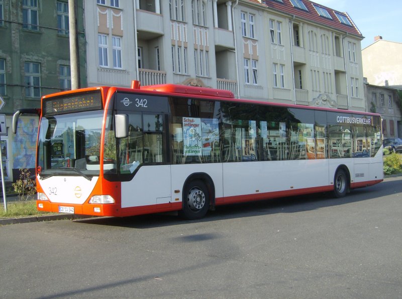 Cottbusverkehr Wagen 342 am 03.09.2008 am Busplatz Cottbus