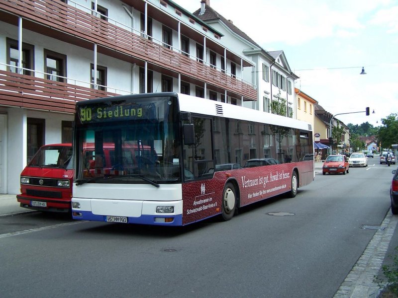 Der Stadtverkehr in Donaueschingen ist ein Unternehmen des VSB (Verkehrsbetriebe Schawarzwald-Baar).
Die einzige Linie wird von der Firma Haiz befahren. Normaleweise fhrt ein NL 223.