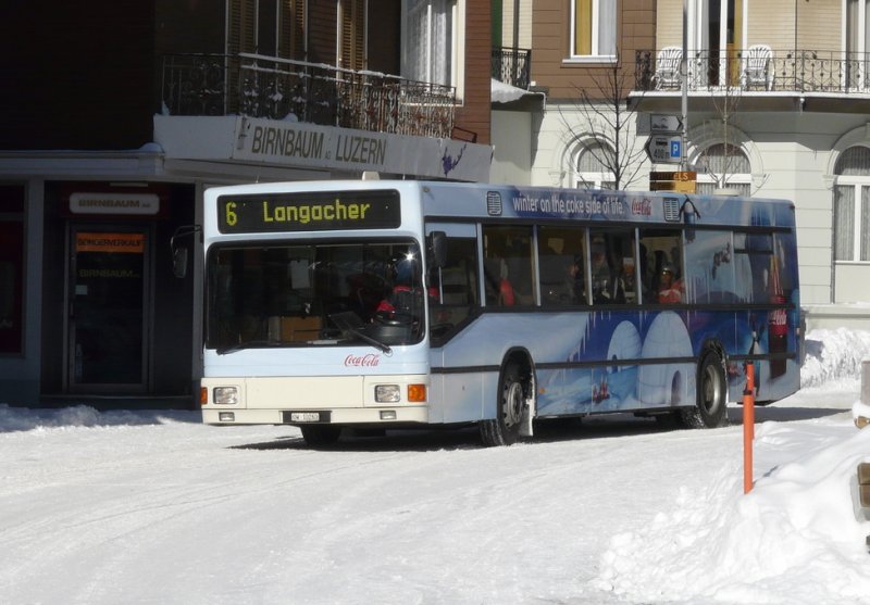 EAB Engelberg - MAN Bus Nr.3 OW 10260 unterwegs auf der Linie 6 in Engelberg am 15.02.2009