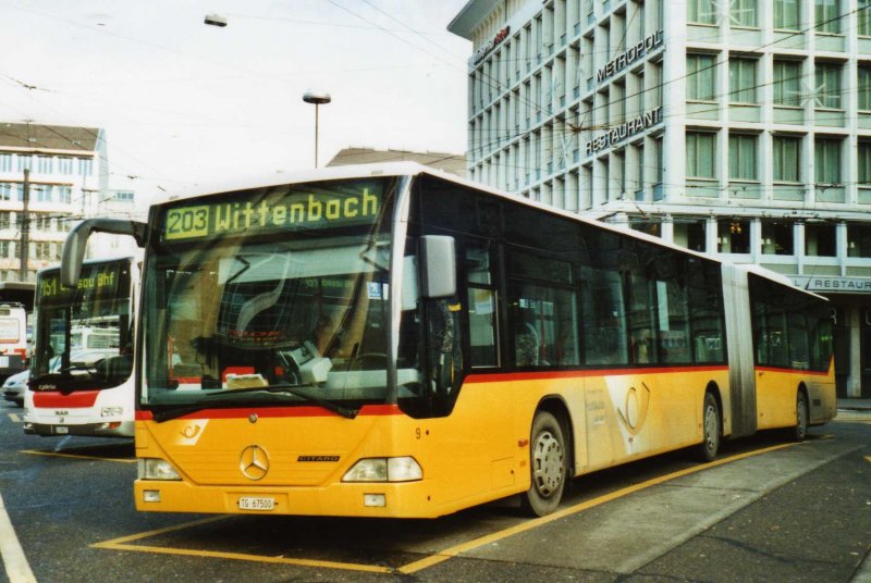 Eurobus (Cars Alpin Neff), Arbon Nr. 9/TG 67'500 Mercedes Citaro am 17. Januar 2009 St. Gallen, Bahnhof