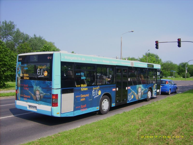 HGW-NV 50.Einziger MAN der Stadtwerke Greifswald.Ernst-Th�lmann-Ring 07.06.2007.
 