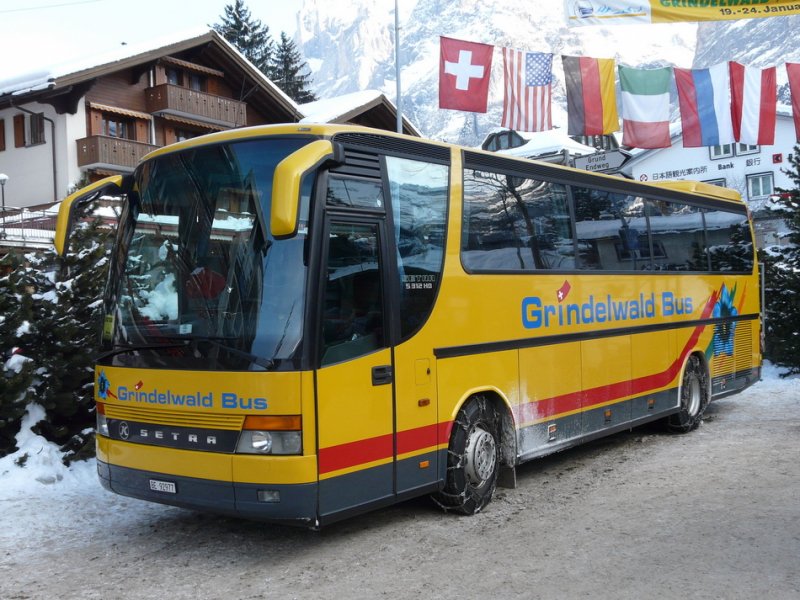 Grindelwald Bus - Setra S 312 HD  BE 92977 in Grindelwald am 10.01.2009