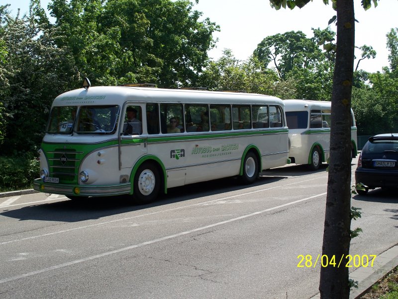 H6B in Speyer. Der Bus nahm an der Oldtimerausfahrt von Sinsheim nach Speyer und dann wieder nach Sinsheim teil. Organisiert wurde das Treffen von den Technik - Museen Speyer und Sinsheim.