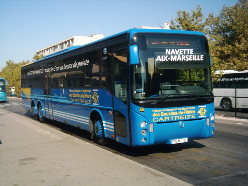Irisbus Ars in der 15-Meter-Ausfhrung als Busverbindung zwischen Aix-en-Provence und Marseille. Die Fahrt dauert 20 Minuten.