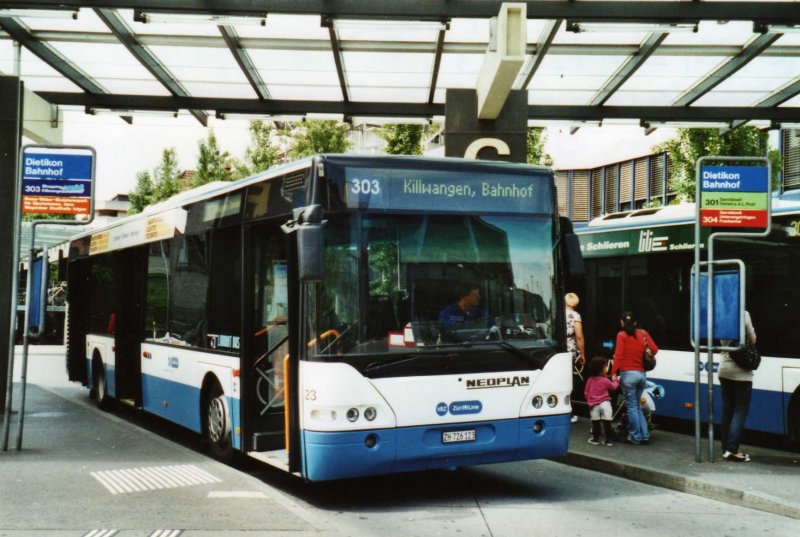 Limmat Bus, Dietikon Nr. 23/ZH 726'123 Neoplan am 8. Juni 2008 Dietikon, Bahnhof