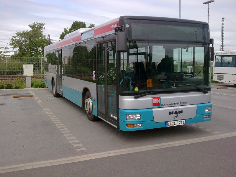 MAN des Busverkehr Rhein Neckar(DB-STADTVERKERHR) in Weinheim auf dem Betriebshof