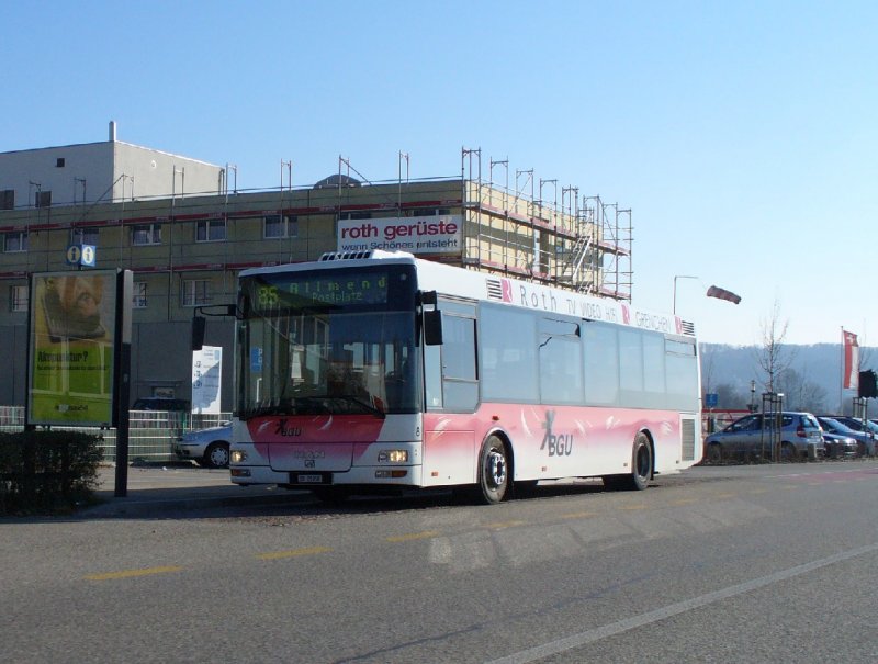 MAN - Regiobus Nr.8  SO 21 958 bei der Haltestelle beim Grenchner Fulgplatz am 17.11.2007