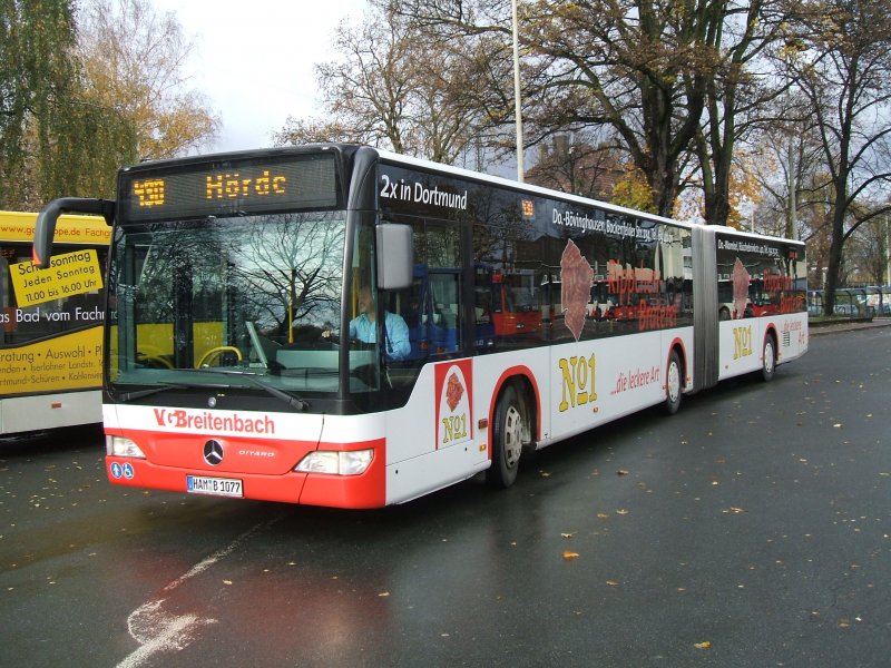 MB Citaro Gelenkbus von VGBreitenbach in Schwerte Bhf/Bbf,
als Linie 430 nach Dortmund - Hrde Bhf.im Auftrag der DSW21 (10.11.2007)
