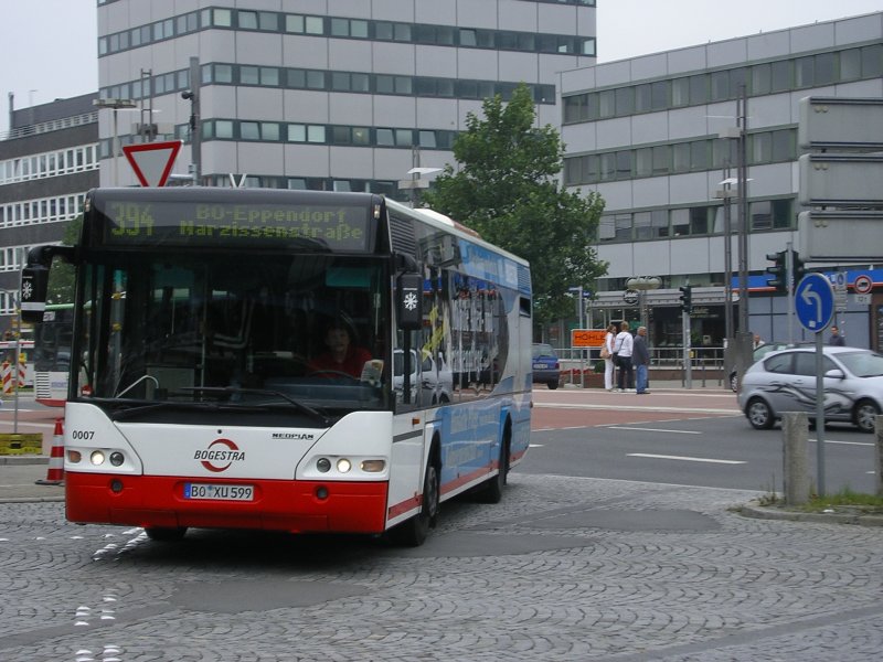 Neoplan,Wagen 0007,Linie 394 nach BO Eppendorf Narzissenstrasse.
(28.08.2008)