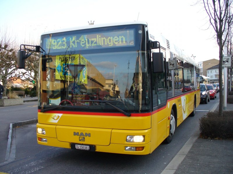 Post - MAN Regio Bus TG 158061 unterwegs in Kreuzlingen am 15.12.2007