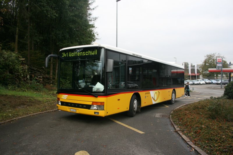 PostAuto Nordschweiz Nr. 11 (AG 428'670, Setra 315NF, 1997, ex P 27'640) am 19.10.2009 in Waltenschwil (Im Einsatz fr PU Geissmann, Hgglingen).