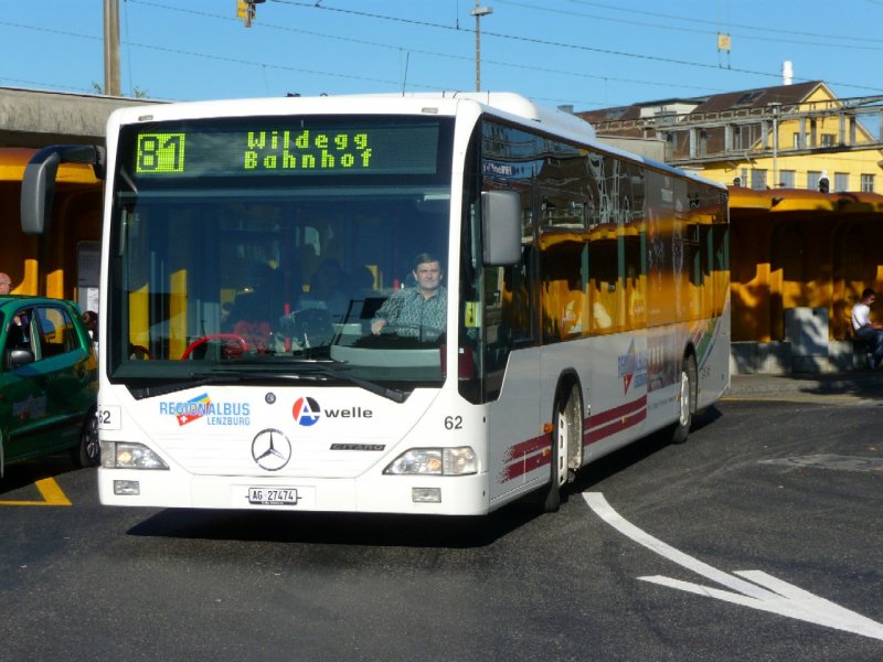 RBL - Mercedes Citaro Bus Nr.62 AG 27474 unterwegs auf der Linie 81 in Lenzburg am 08.09.2008