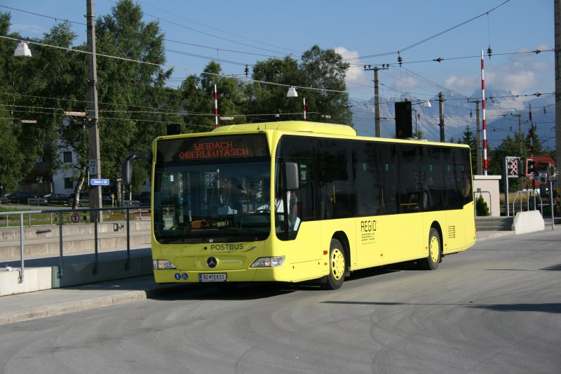 Regio Seefeld / Postbus PT 12'833 (MB Citaro Facelift ) am 24.7.2008 in Seefeld, Bahnhof. 