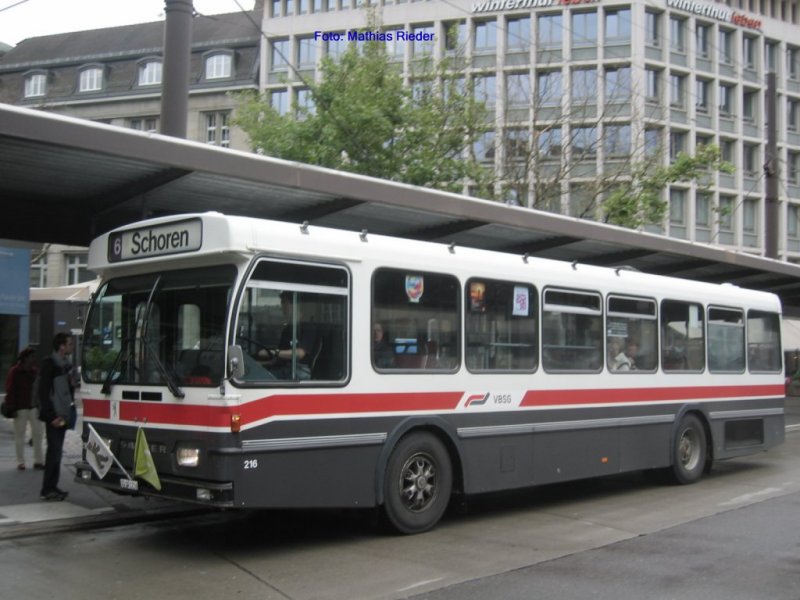 SAURER- Dieselbus in St. Gallen Bahnhof nach Schoren, Wagen Nr. 216 am 03.07.07 