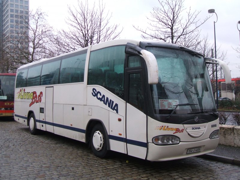 Scania Irizar , ILivno Reisen, im Dortmunder Busbahnhof.(31.12.2007)