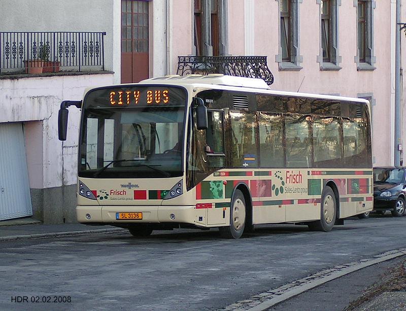 (SL 3136) Seit kurzem ist ein Bus der Firma Frisch aus Rambrouch (Sales Lentz Group) zustndig fr  den Citybusdienst im Stundentakt in Wiltz. 02.02.08