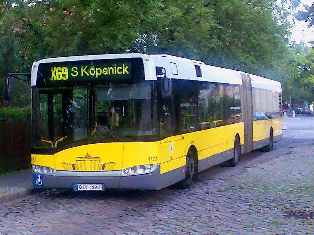 Solaris Urbino 18 in Mggelheim, abfahrbereit zum S-Bahnhof Kpenick
