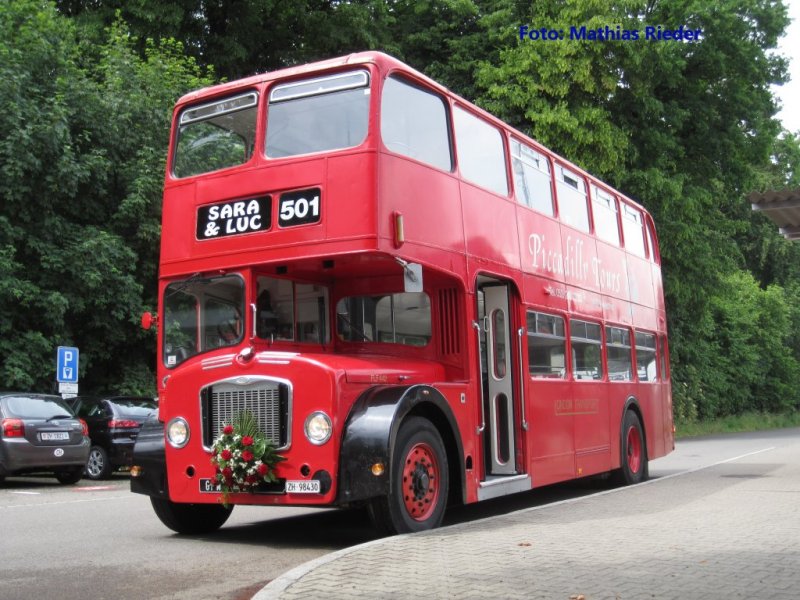 Londonerbus auf Extrafahrt in H�ntwagen, am 06.06.09 