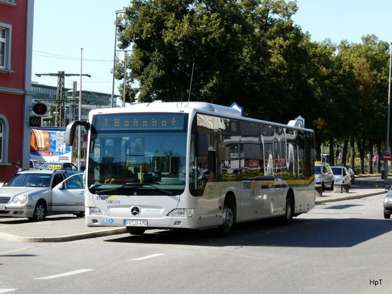 Stadtbus Singen - Mercedes Citaro FR:JS 470 unterwegs zum Bahnhof von Singen am 31.08.2009
