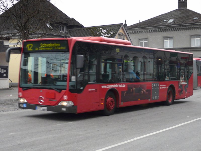 Stadtwerke Konstanz - Mercedes Citaro Nr.13  KN:C 1113 unterwegs auf der Linie 12 in Konstanz am 20.02.2009