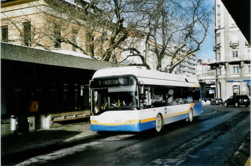 TC La Chaux-de-Fonds Nr. 131 Solaris Trolleybus am 22. Dezember 2007 La Chaux-de-Fonds, Bahnhof