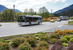 Mercedes – Kutsenits Hydra der OGV, unterwegs auf der Kfl. 5021 als Kurs 12 (Oberdrauburg Bahnhof - Greifenburg Gemeindeamt), am 4.5.2016 nahe der Haltestelle Berg im Drautal Bahnhof.