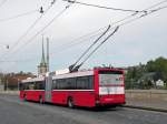 Hess Trolleybus mit der Betriebsnummer 10 auf der Linie 12 beim neuen Brenpark in Bern. Die Aufnahme stammt vom 14.04.2011.