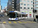 tl - Hess Swisstrolley BGT-N2C Nr.847 unterwegs auf der Linie 6 in der Stadt Lausanne am 16.02.2013