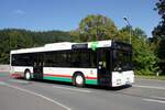 Bus Schwarzenberg / Bus Erzgebirge: MAN N (ERZ-RV 390) der RVE (Regionalverkehr Erzgebirge GmbH), aufgenommen im August 2023 im Stadtgebiet von Schwarzenberg / Erzgebirge.