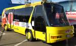 Neoplan MIC 8008, fr den Stadtverkehr gebauter Bus mit 140PS und 18 Sitzpltzen, war  Bus des Jahres 1990 , Europatreffen historischer Busse in Sinsheim, April 2014
