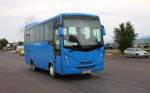 Dieser Isuzu Reisebus war am 9.5.2013 bei Septemvri in Bulgarien unterwegs.