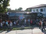 Der Mannschaftsbus des FC Bayern Mnchen beim Trainingslager in Donaueschingen aufgenommen am 20.07.09.