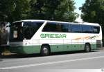 Mercedes Benz Tourismo  Griesar . Aufgenommen am 12. Juli 2014 auf den Busparkplatz für das Samba Festival in Coburg.