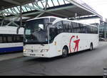 Reisebus - Mercedes Tourismo BZ-961-NR bei der zufahrt zu den Bus Haltestellen vor dem Flughafen in Genf am 24.03.2024