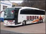 Mercedes Travego von Ubben aus Deutschland im Stadthafen Sassnitz am 28.02.2014