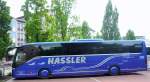 Der neue Hassler-Bus aus Böblingen auf dem Parkplatz in Ulm am Ulmer-Münster am 19.05.2015 Setra S 515 MD