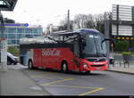 BlaBlaCar - Volvo 9700 GS-100-ZN bei der zufahrt zu den Bus Haltestellen vor dem Flughafen in Genf am 24.03.2024