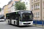 Der Kleinbus MAN Lionś City M #35-8065 hat Pause in Annaberg-Bucholz auf dem Busbahnhof. (6. Juli 2020)