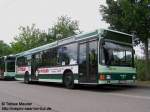 19.06.08: NVG Wagen 250, ein MAN NL 202, steht abgestellt auf dem Busparkplatz am Spitzbunker in Neunkirchen.