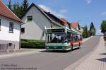 21.05.2010: Im Schiffweiler Ortsteil Heiligenwald befhrt Wagen 236 der NVG die Linie 739, eine Schulverstrkerlinie von Neunkirchen zum Bahnhof Illingen.