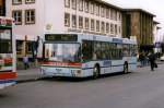 MAN NL202 von Ruwertal Reisen, aufgenommen im Oktober 1997 in Trier am Hauptbahnhof.